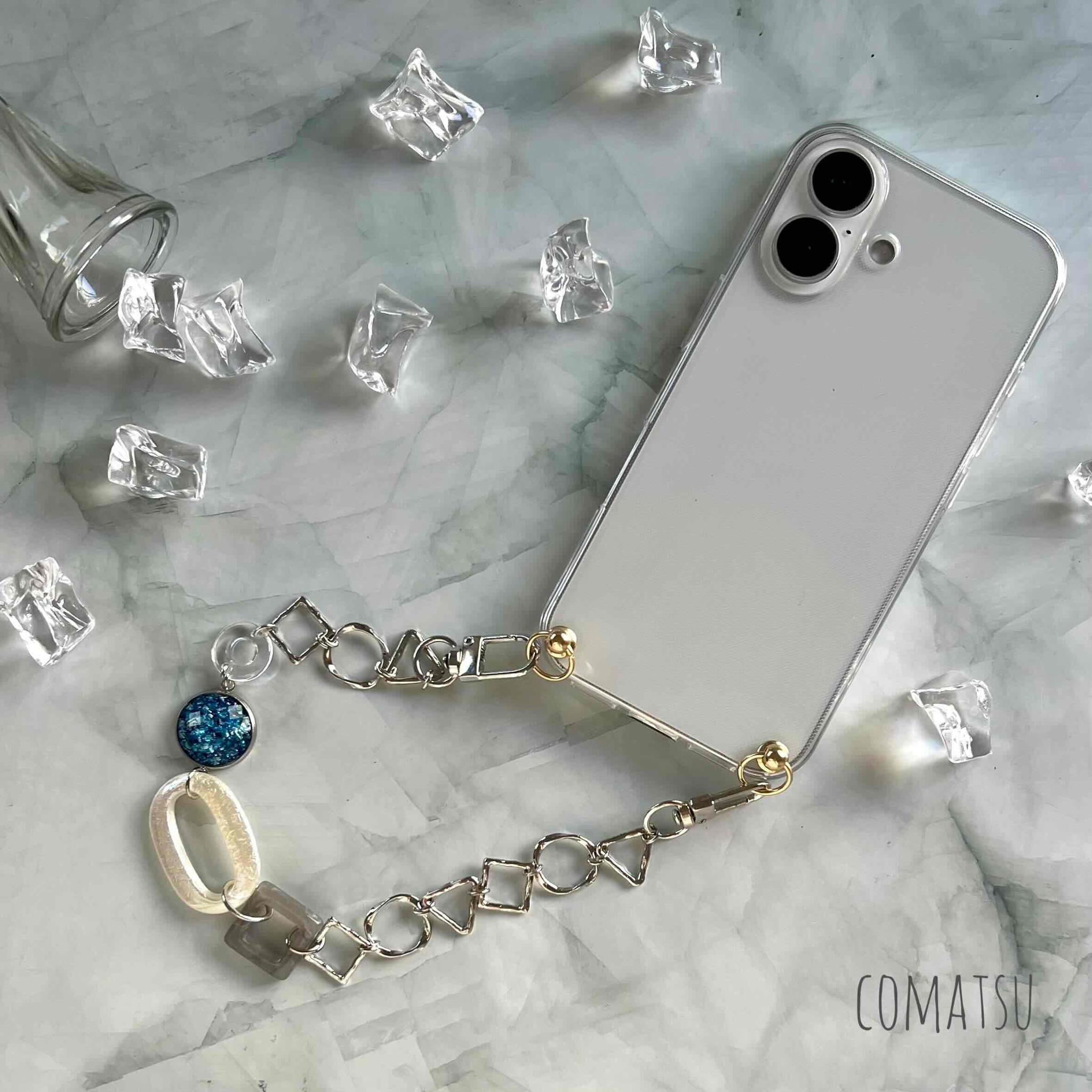 MODEsilver△〇☐ ハンドストラップ スマホケース 落下防止 スマホストラップ付きスマホカバー